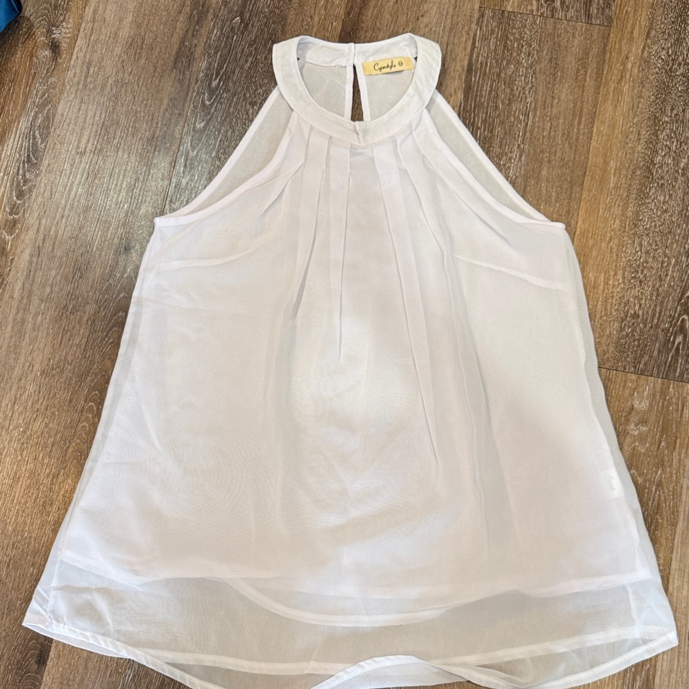 Elegant White Halter Blouse